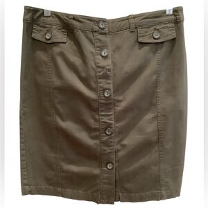 New York & Company Khaki Button-Down Pencil Skirt Size 8